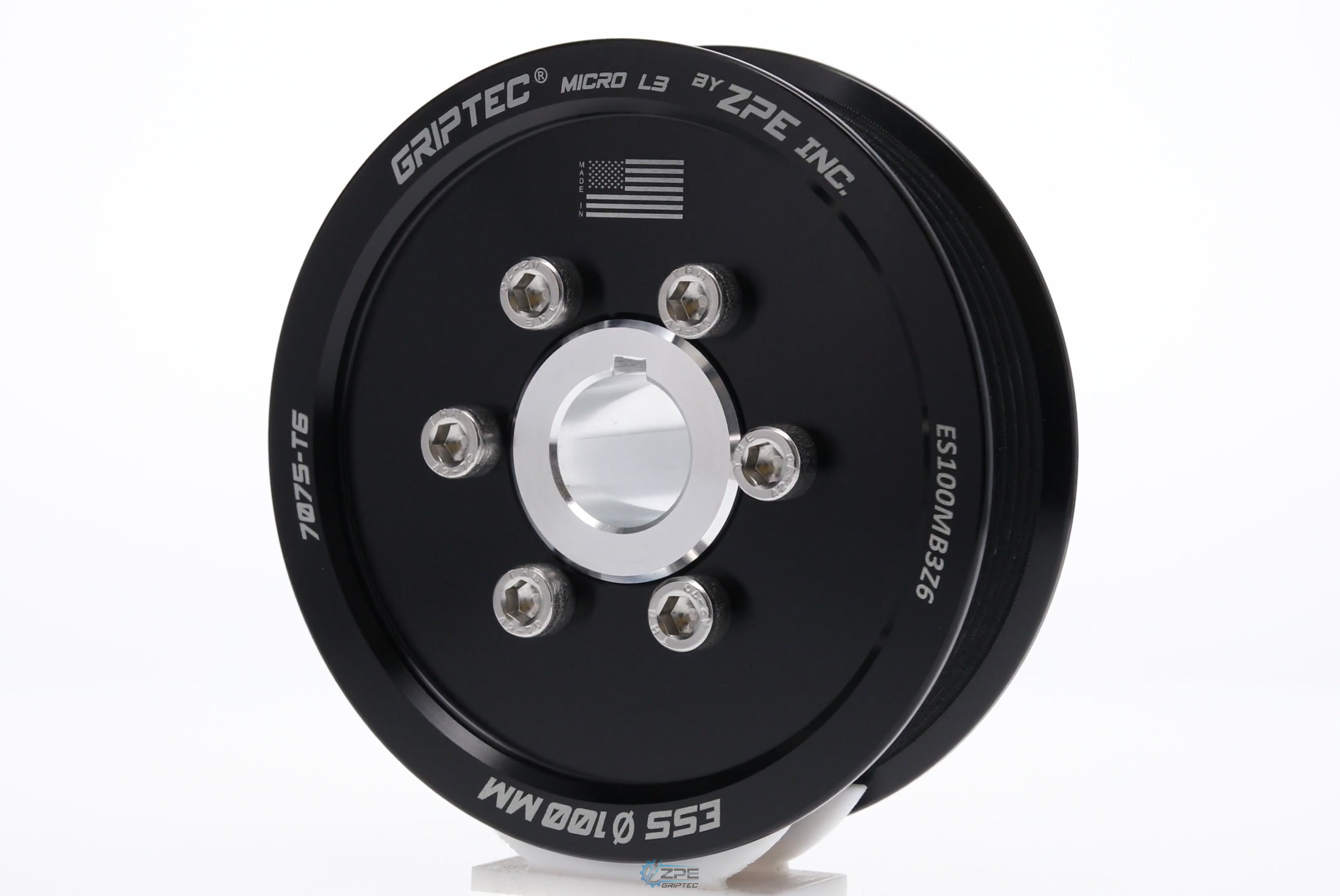 100mm 6 Rib ZPE GripTec® 2pc ESS L3 Black Pulley & Hub Kit - ZPE